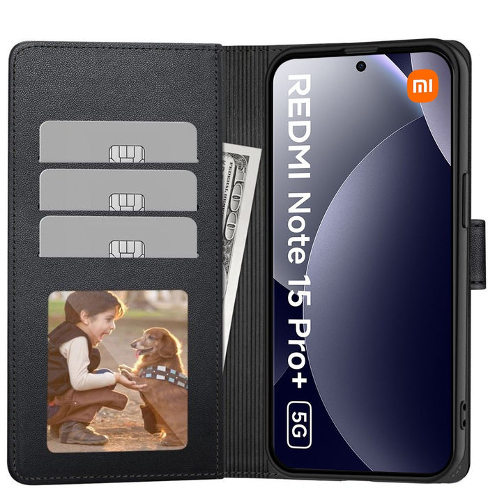 Tech-Protect Wallet Case for Xiaomi Redmi Note 15 Pro+ 5G - Black