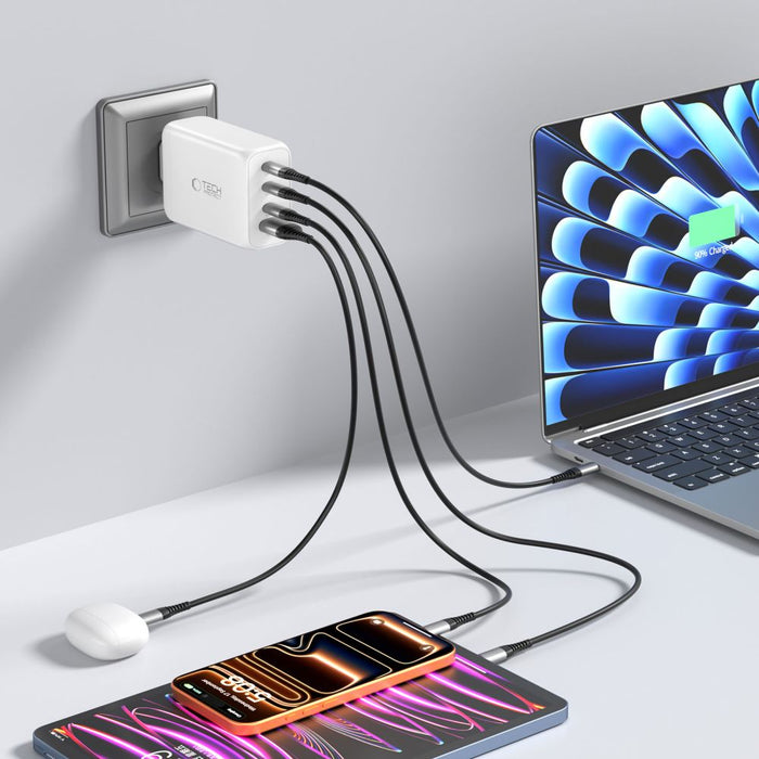 Tech-Protect NC240W-GaN 4-Port 240W Wall Charger - White