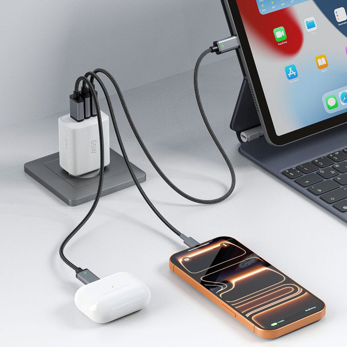 Tech-Protect NCA65W-GAN 3-Port 65W Wall Charger - White