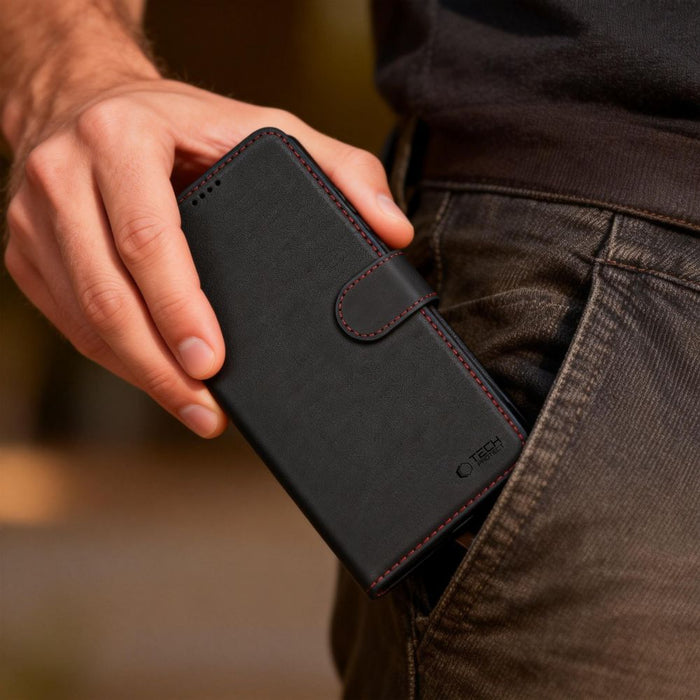 Tech-Protect Wallet Case for Samsung Galaxy S26 - Black and Red