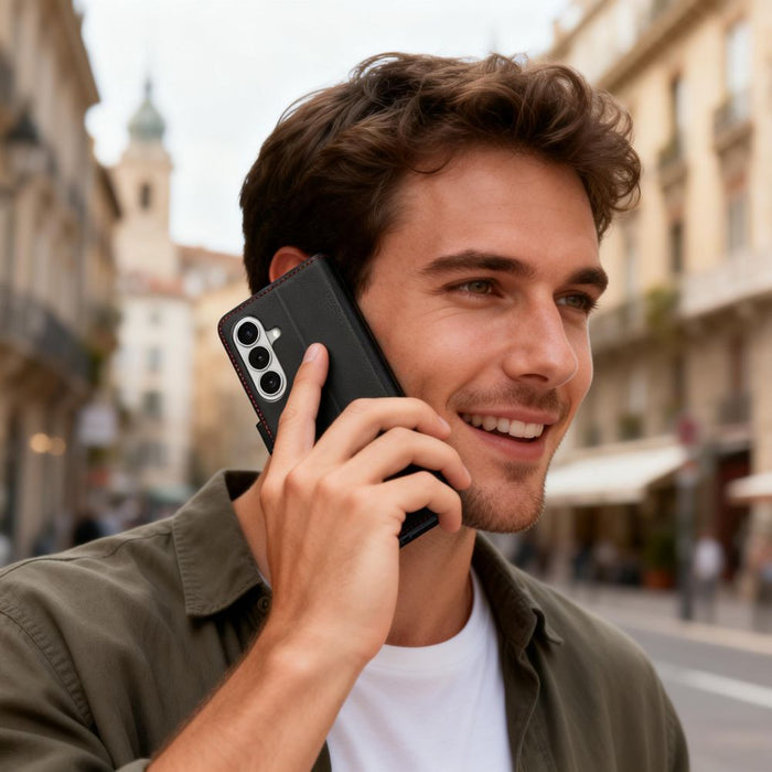 Tech-Protect Wallet Case for Samsung Galaxy S26 - Black and Red