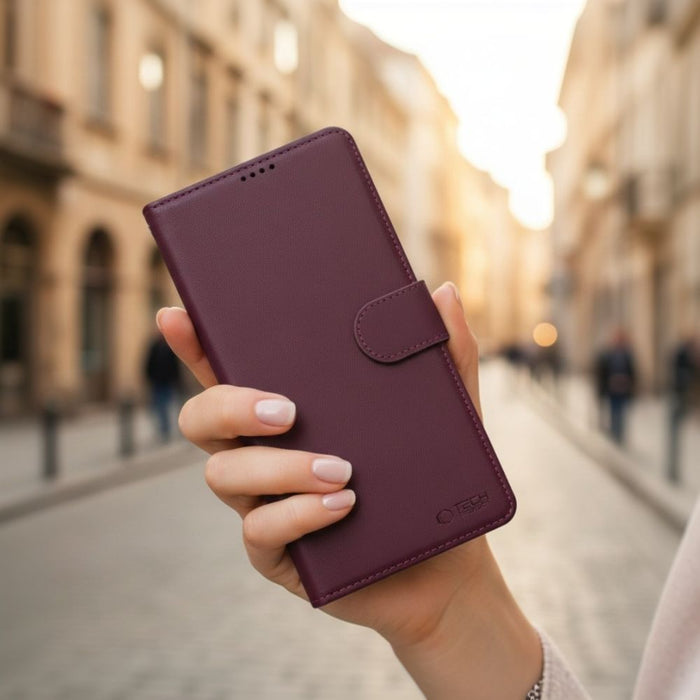 Tech-Protect Wallet Case for Samsung Galaxy S26 - Burgundy