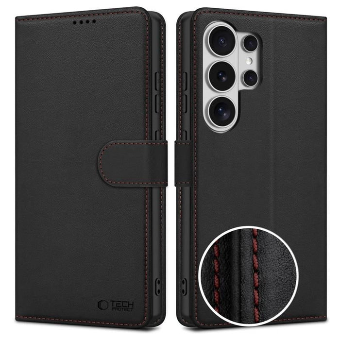 Tech-Protect Wallet Case for Samsung Galaxy S26 Ultra - Black and Red
