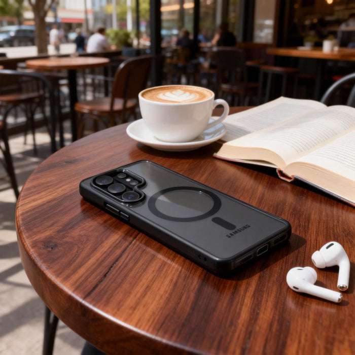 Tech-Protect Magmat MagSafe Case for Samsung Galaxy S26 Ultra - Transparent Black