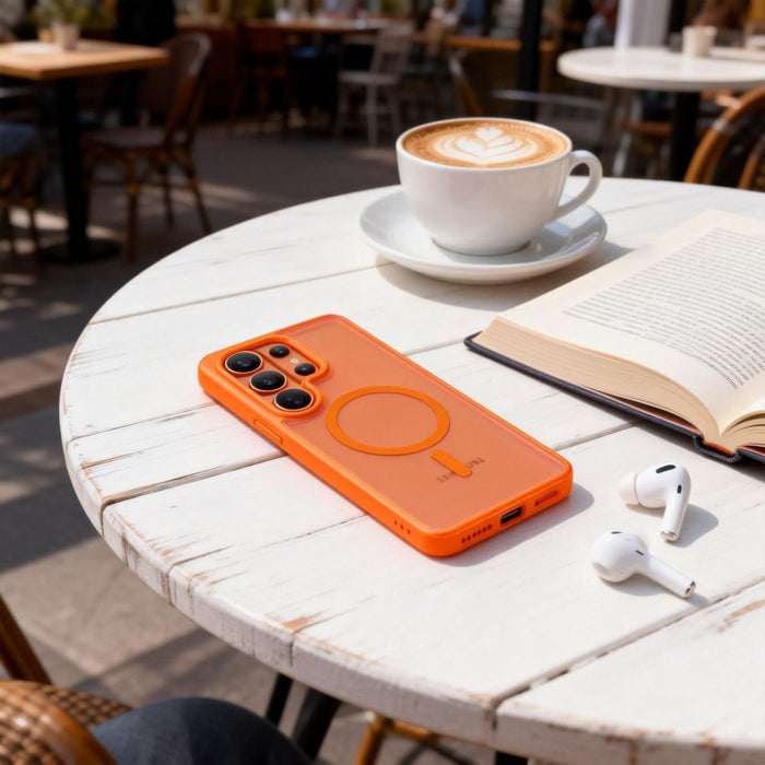 Tech-Protect Magmat MagSafe Case for Samsung Galaxy S26 Ultra - Orange Matte