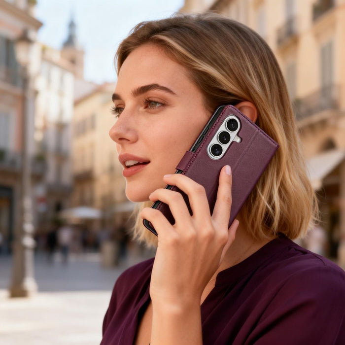 Tech-Protect Wallet Case for Samsung Galaxy A36 / A56 / A37 5G - Burgundy