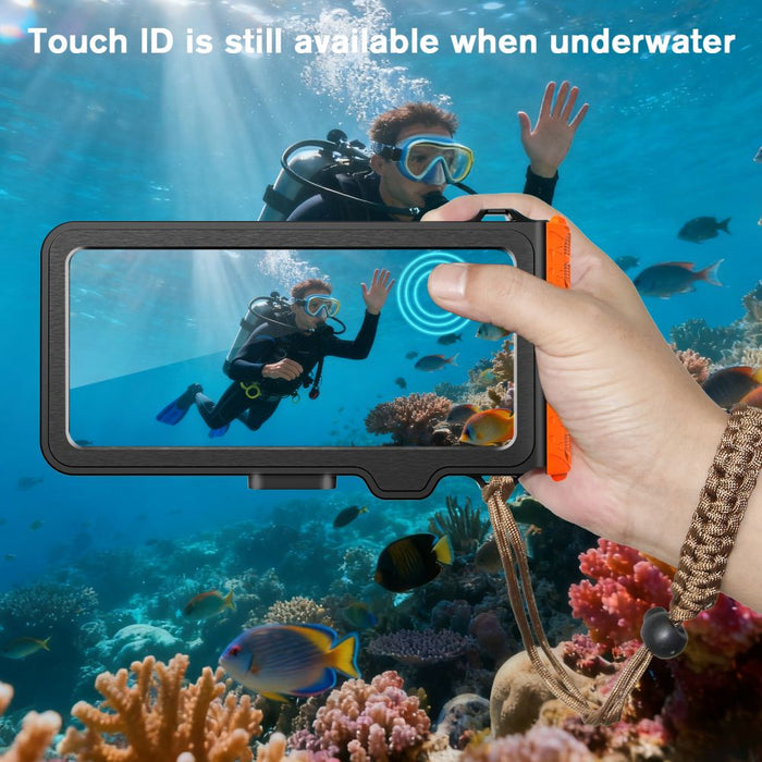 Tech-Protect IPX8 Pro Waterproof Phone Case - Orange and Black