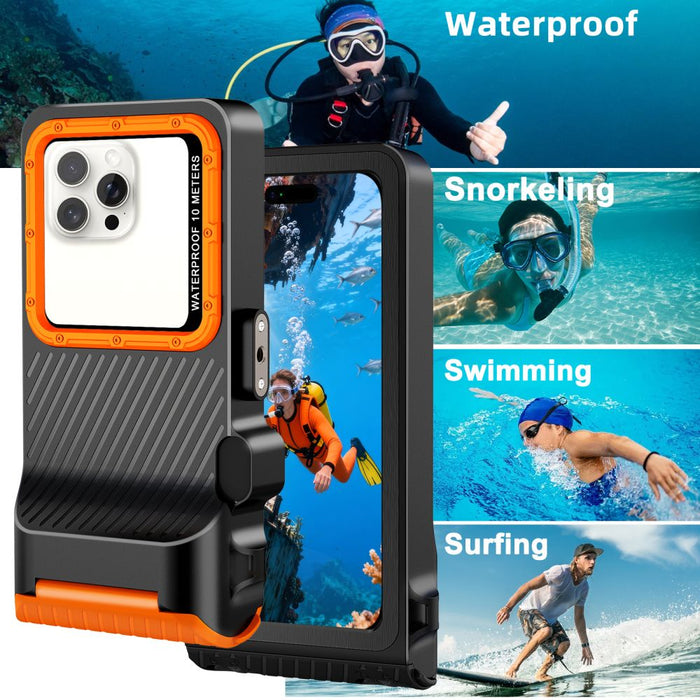 Tech-Protect IPX8 Pro Waterproof Phone Case - Orange and Black