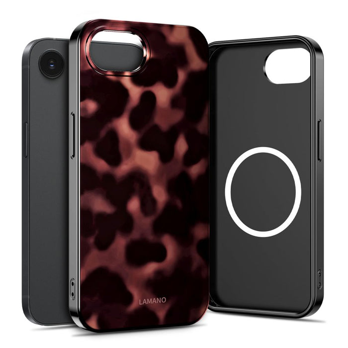 Tech-Protect Lamano MagSafe case for iPhone 16e / 17e - black and brown