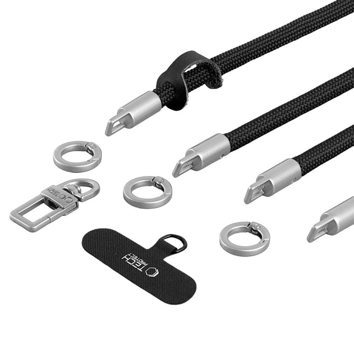 Tech-Protect C10S Rope Phone Lanyard - Black and Titanium