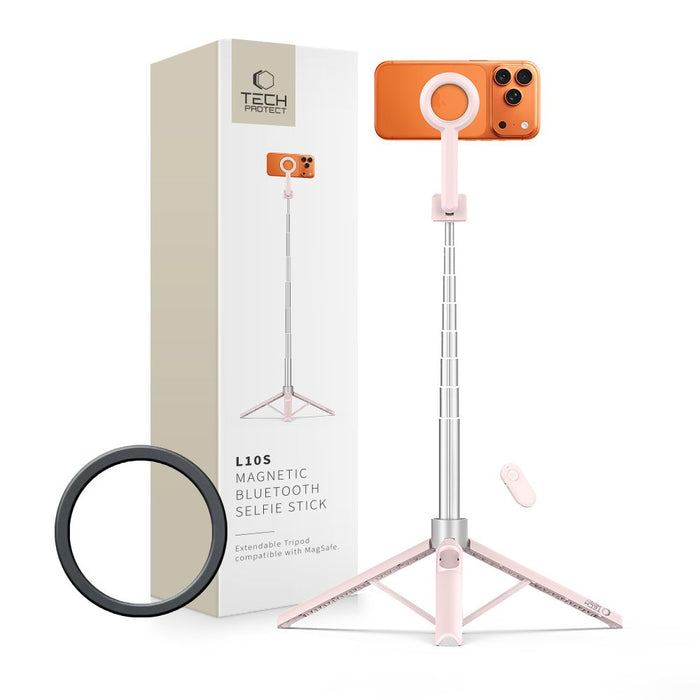 Selfie Stick Tech-Protect L10S Bluetooth - Pink Gray