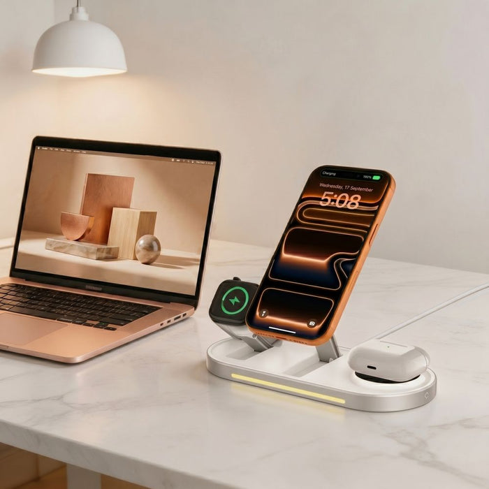 Tech-Protect A51 MagSafe 3-in-1 25W QI2.2 Wireless Charger - White