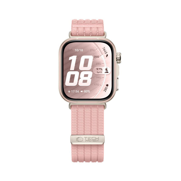 Tech-Protect Nylon Strap for Huawei Watch Fit 3 / 4 / 4 Pro / 5 / 5 Pro - Pink