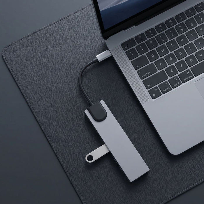 Tech-Protect HB09 USB hub 8in1 TYPE-C + USB-A 3.0 + USB-C 3.0 + HDMI 4K 60HZ + SD/TF + PD100W + RJ45 1000 MB/S - gray
