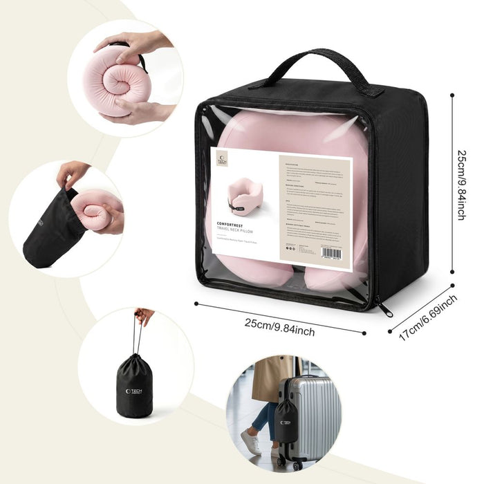 Tech-Protect ComfortRest Travel Pillow - Pink