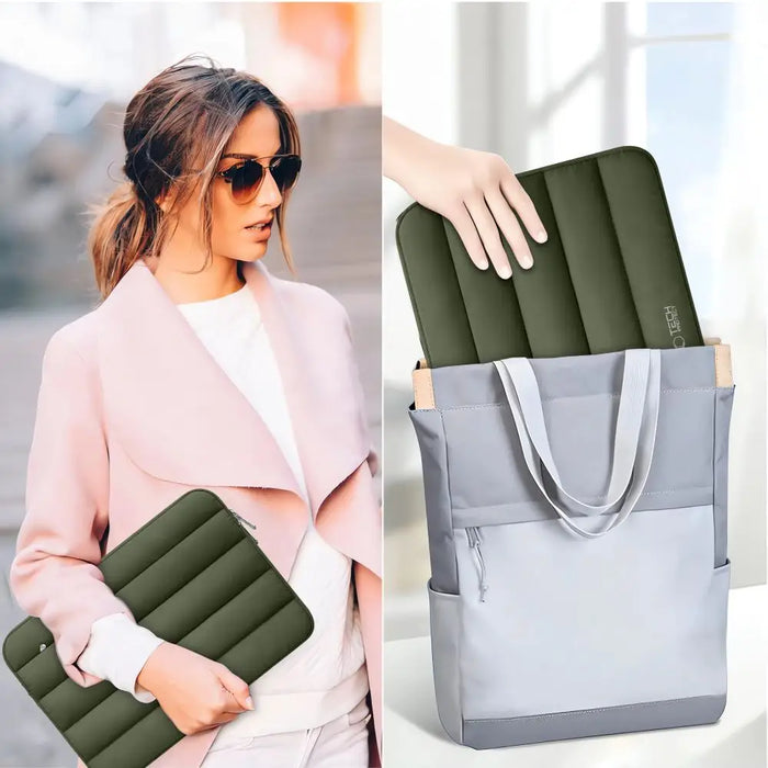 Tech-Protett Fluffy Laptop Bag 13-14 - Green - Laptop bags<<<HurtelXML