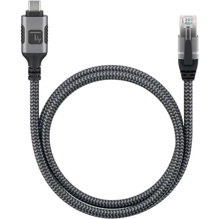 Techly ICOC U3C-RJ45-010 networking cable Silver, Black 1 m Cat6 F/UTP (FTP)