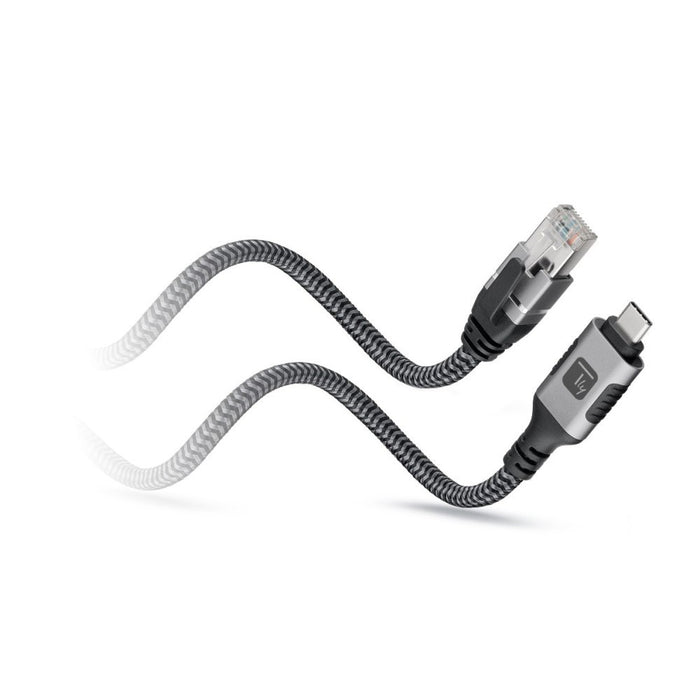 Techly ICOC U3C-RJ45-010 networking cable Silver, Black 1 m Cat6 F/UTP (FTP)
