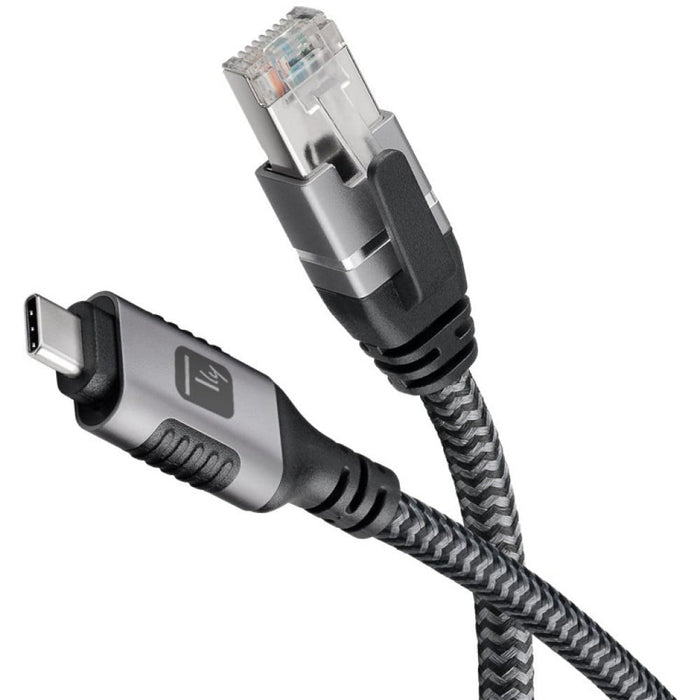 Techly ICOC U3C-RJ45-030 networking cable Silver, Black 3 m Cat6 F/UTP (FTP)