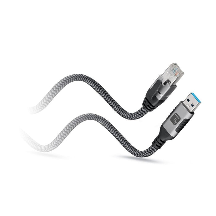 Techly ICOC U3A-RJ45-010 networking cable Black, Silver 1 m Cat6 F/UTP (FTP)