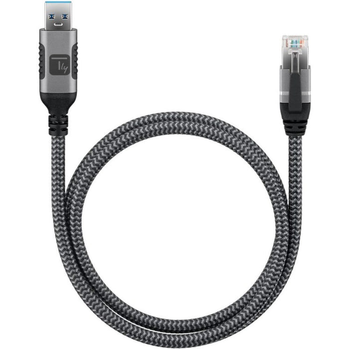 Techly ICOC U3A-RJ45-010 networking cable Black, Silver 1 m Cat6 F/UTP (FTP)
