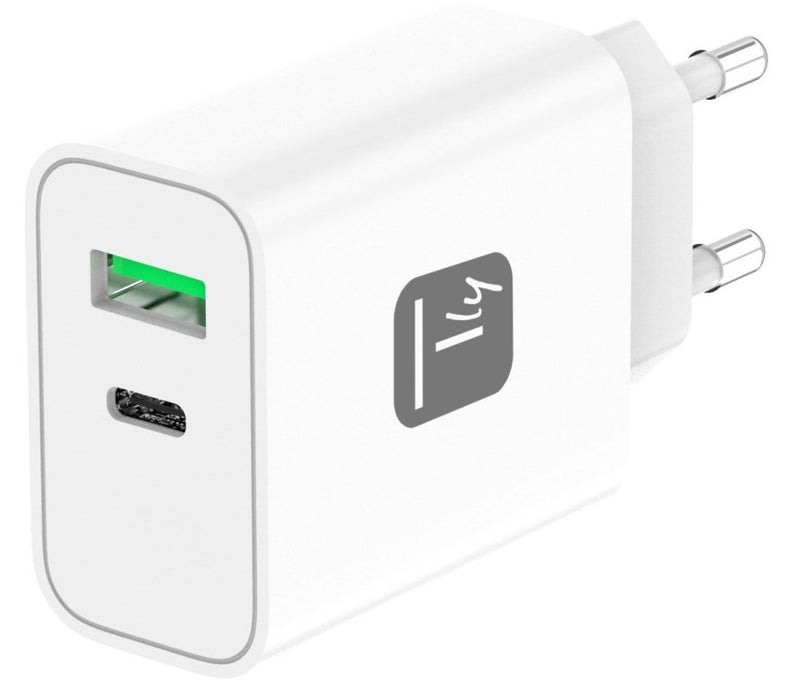Techly IPW-USB-30WACG mobile device charger Universal White AC Fast charging Indoor