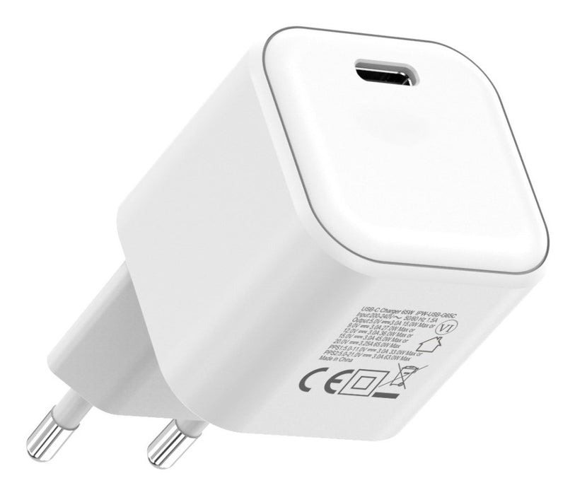 Techly IPW-USB-G65C mobile device charger Universal White AC Fast charging Indoor