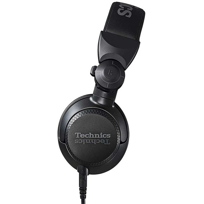 TECHNICS Over Ear Professional DJ Wired Headphone 270o Swivel Housing and Locking Detachable Cord with Lightweight Foldable Sleek