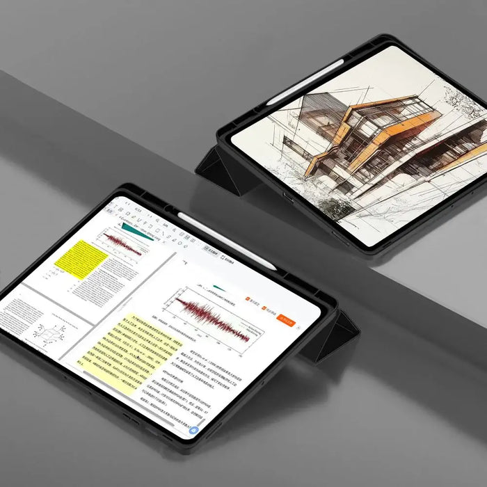 TechProtect SmartCase Pen case for Samsung Galaxy Tab S10 FE+ 13.1 X620 / X626B - black - Cell phone cases