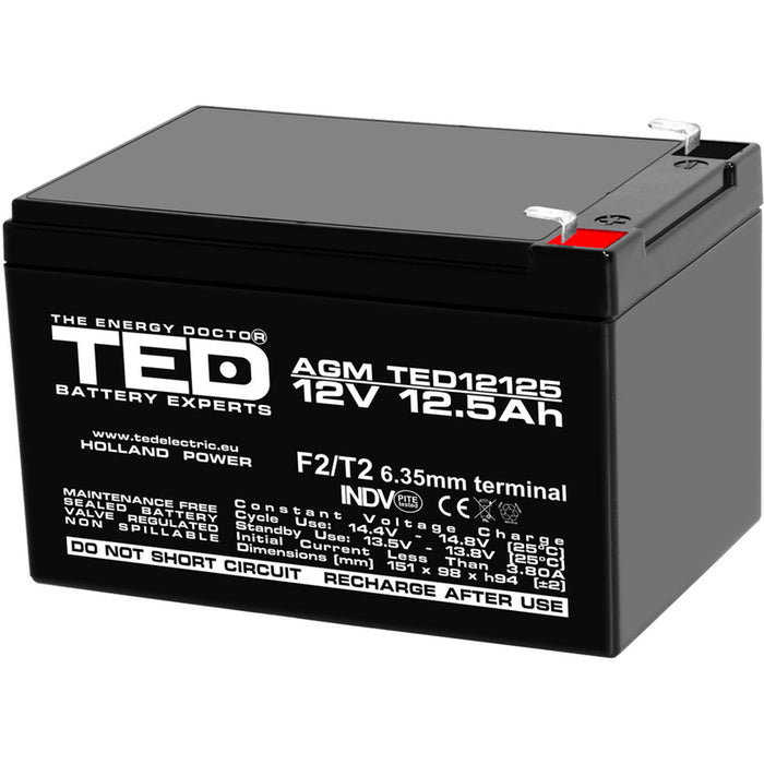 BATTERY 12V / 12AH AGM TED ELECTRIC