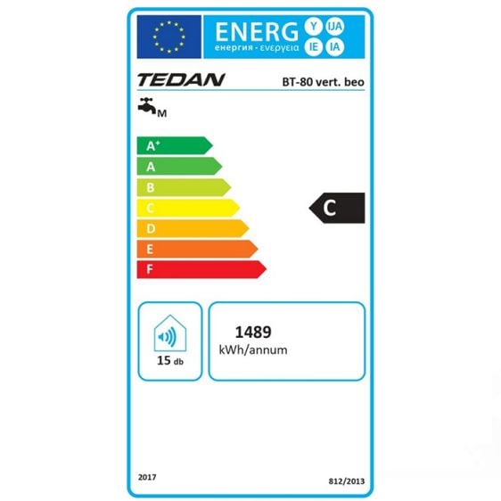 Boiler TEDAN Riva INOX 80 liters, vertical, stainless steel, 3 kW