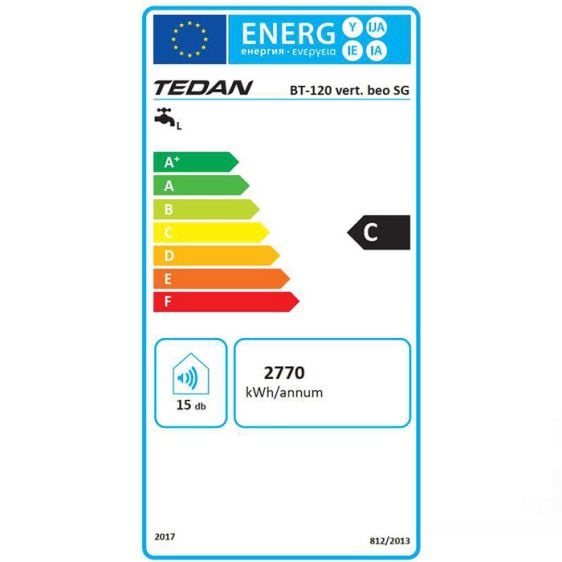 Boiler TEDAN Klassa INOX 120 liters, vertical, stainless, 2 kW