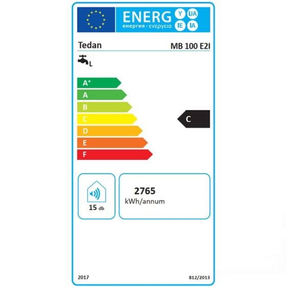 Boiler TEDAN Hydra Pro INOX 100 liters, vertical, stainless, 2 kW