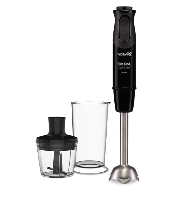 Tefal HB641838, Handblender Optichef, 800 W, 2 in 1, 10 Speed+ turbo, Container 0.8 liters, 0.5 liters Mini Chopper, black