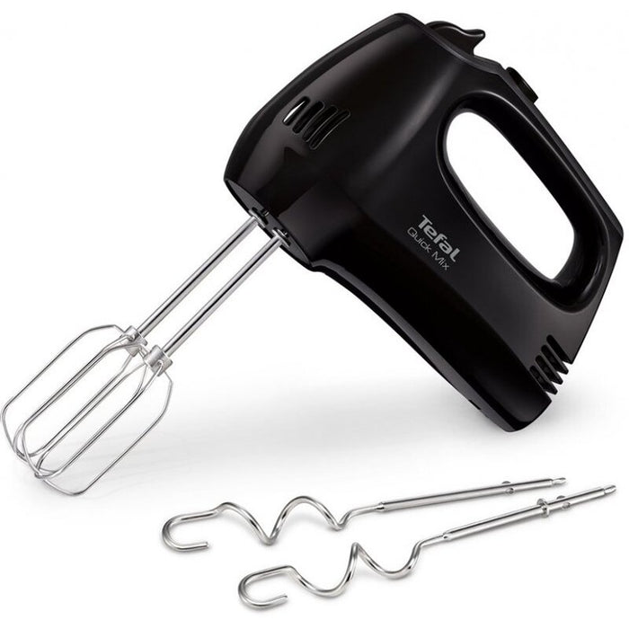 Tefal HT310838, Hand Mixer, 300W, 5 Speeds + turbo,  2 Beaters, 2 Dough hooks, black