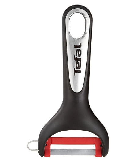 Tefal K2071814, Ingenio, Peeler "Y", Kitchen tool, Nylon/fiberglass, 25.4x9.4x2.4cm, Up to 230°C, Dishwasher safe, black and red