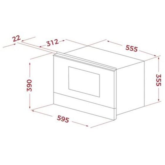 Built-in microwave oven TEKA NEO MS 6220 BIS L FBK, 22 l, Black