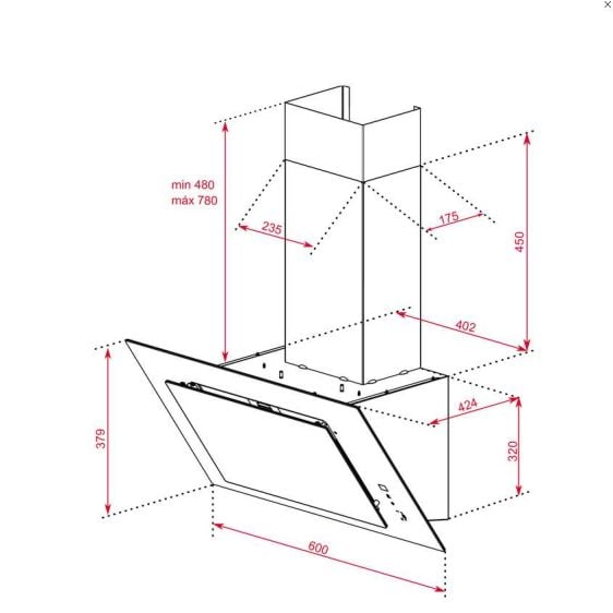 TEKA DVT 68660 hood, EcoPower A+, white