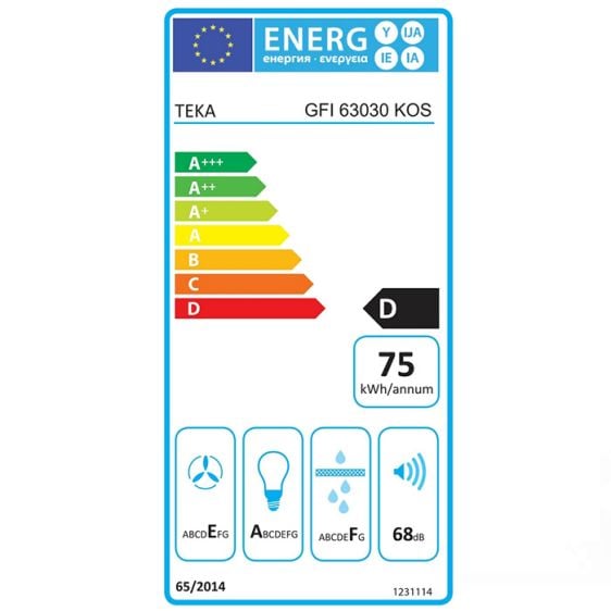 Built-in hood TEKA INTEGRA GFI 63030 KOS black, 316 m³/h, 60 cm 113120008