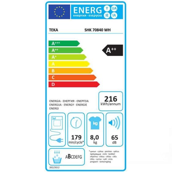 Dryer TEKA SHK 70840 WH, 8 kg, Heat pump, D