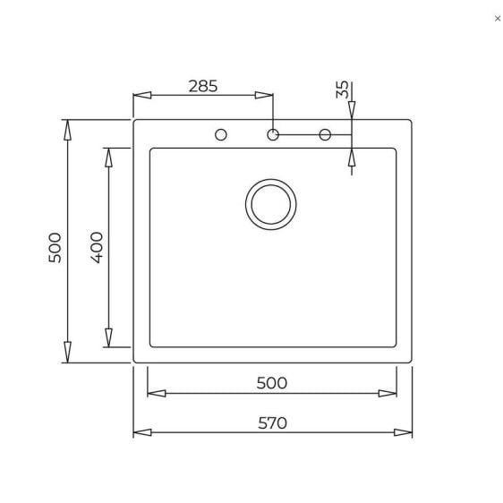 Sink TEKA ForSquare 50.40 TG BLACK