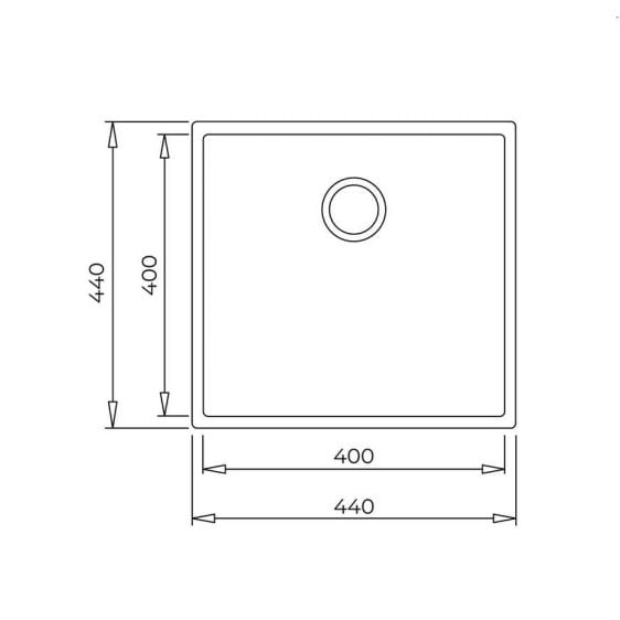 Undercounter Sink TEKA Square 40.40 TG WHITE