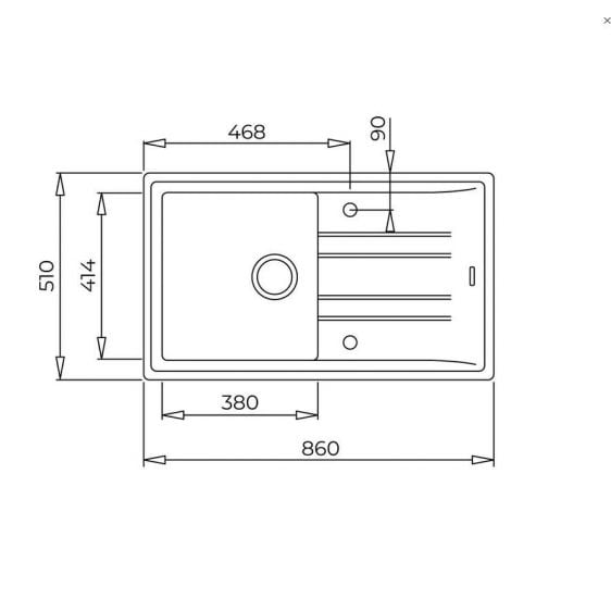 Sink Teka Stone 50 B-TG Black