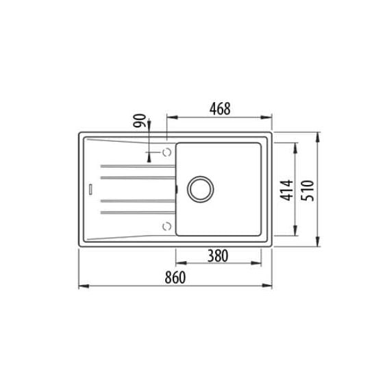 Sink Teka Stone 50 B-TG Dark gray