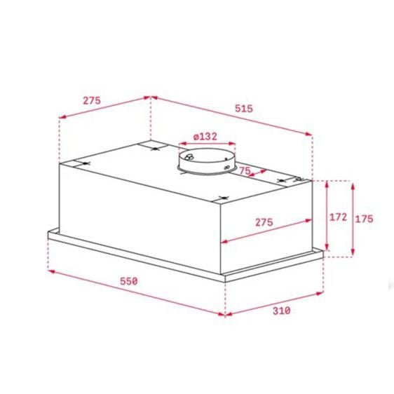 Built-in hood TEKA GFG2 black, 341 m³/h, 55 cm 40446752
