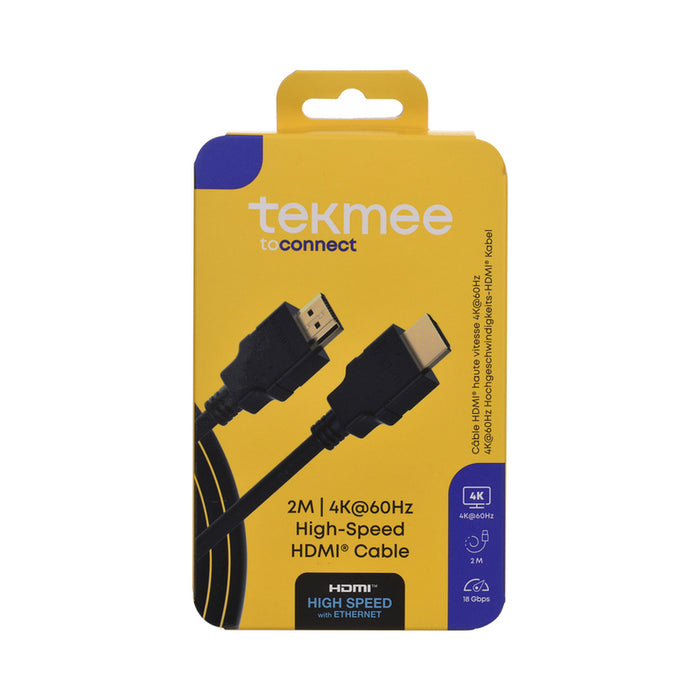 HDMI CABLE 2M 4K HIGH SPEED GOLD TEKMEE