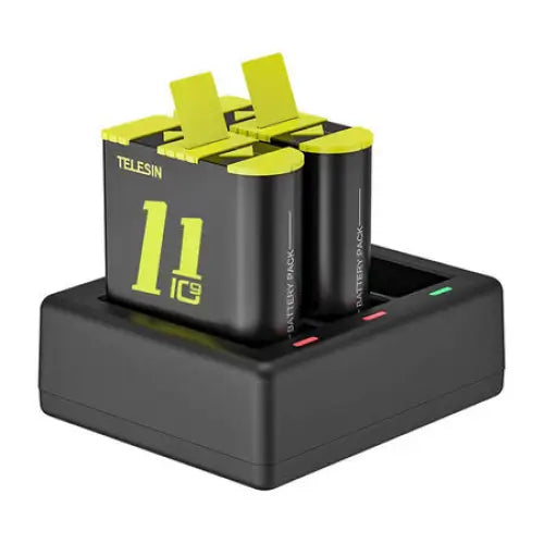 Telesin three-channel charger + 2 batteries for GoPro Hero 9 / 10 / 11 / 12 (GP-BTR-903-B) - For sports