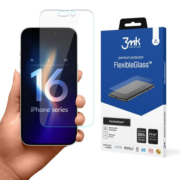 Tempered glass 3mk FlexibleGlass for iPhone 16 Pro - Cell phone tempered glass<<<HurtelXML