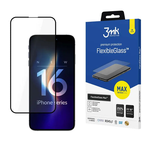 Tempered glass 3mk FlexibleGlass Max for iPhone 16 Pro Max - Cell phone tempered glass<<<HurtelXML