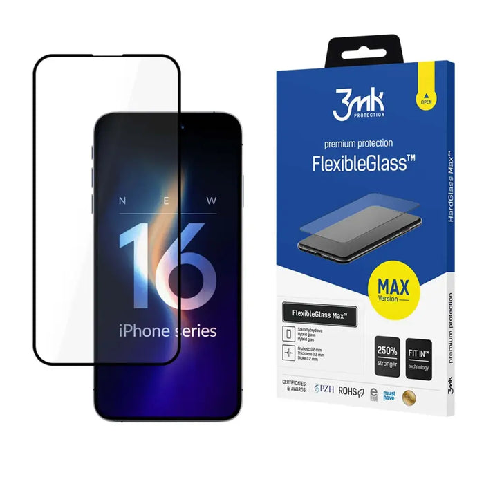 Tempered glass 3mk FlexibleGlass Max for iPhone 16 Pro Max - Cell phone tempered glass<<<HurtelXML